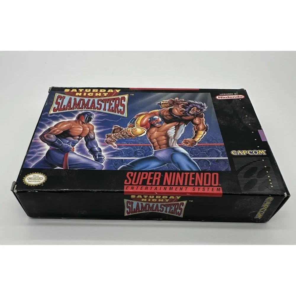 SATURDAY NIGHT SLAM MASTERS SUPER NINTENDO SNES BOX INSERTS NO MANUAL WORKS